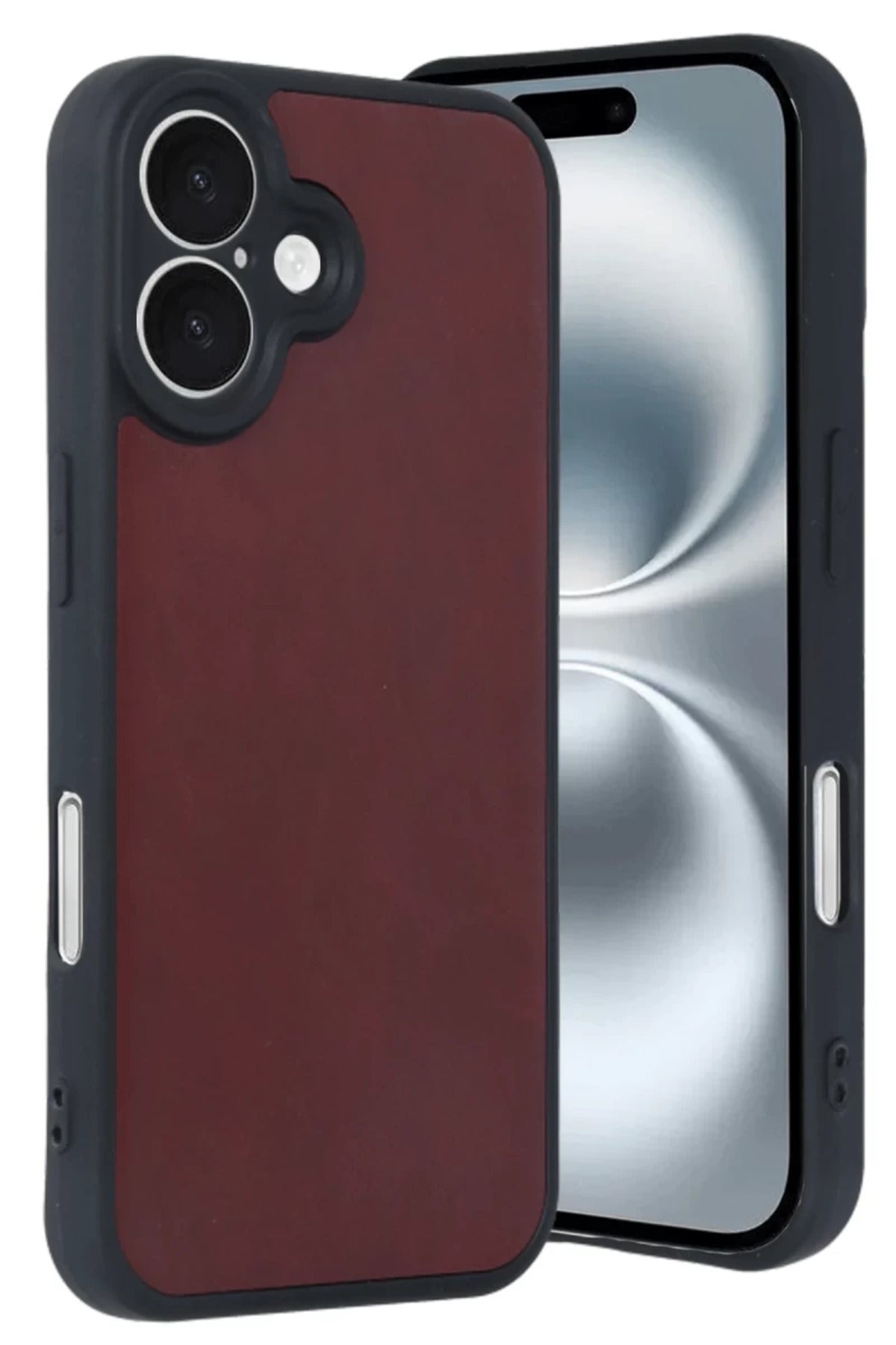Apple iPhone 16 Uyumlu Kılıf Aras Deri Kapak - Bordo