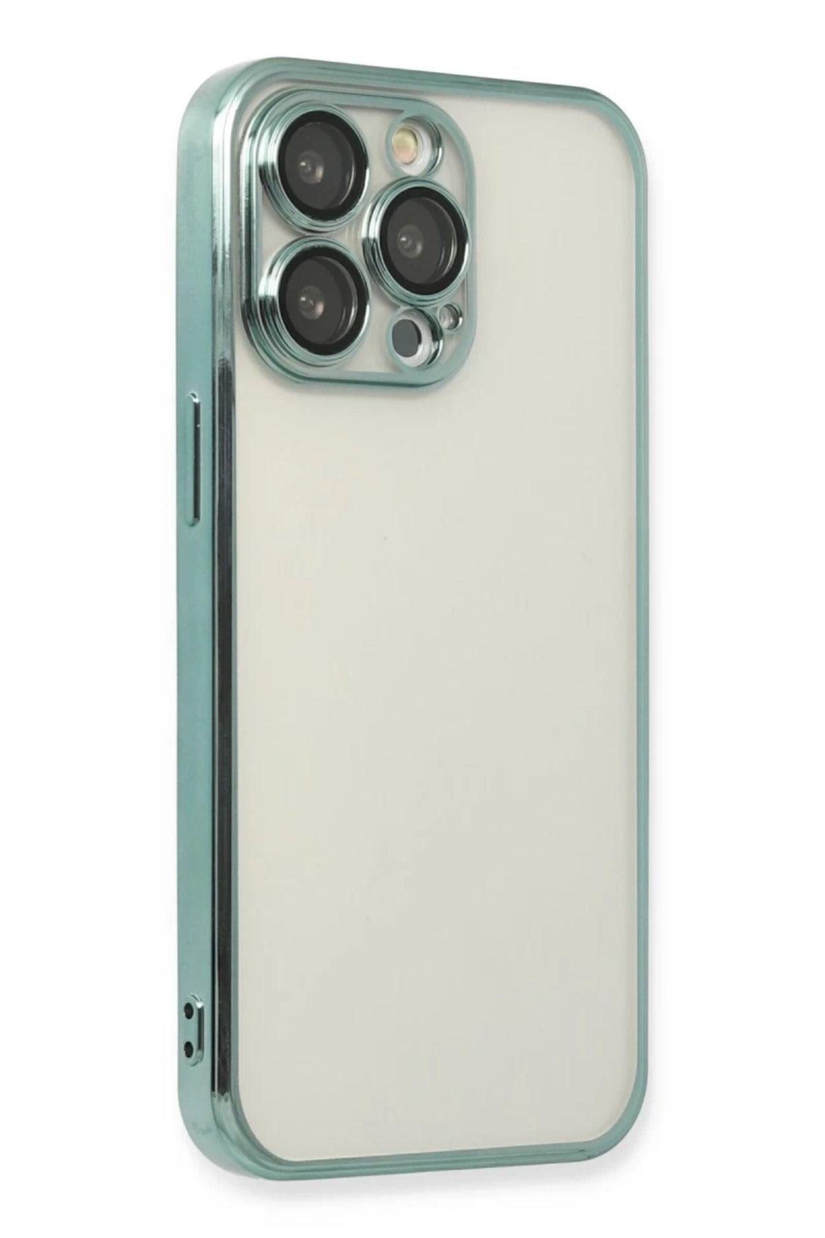 Apple iPhone 13 Pro Uyumlu Kılıf Lensli Silikon - Yeşil