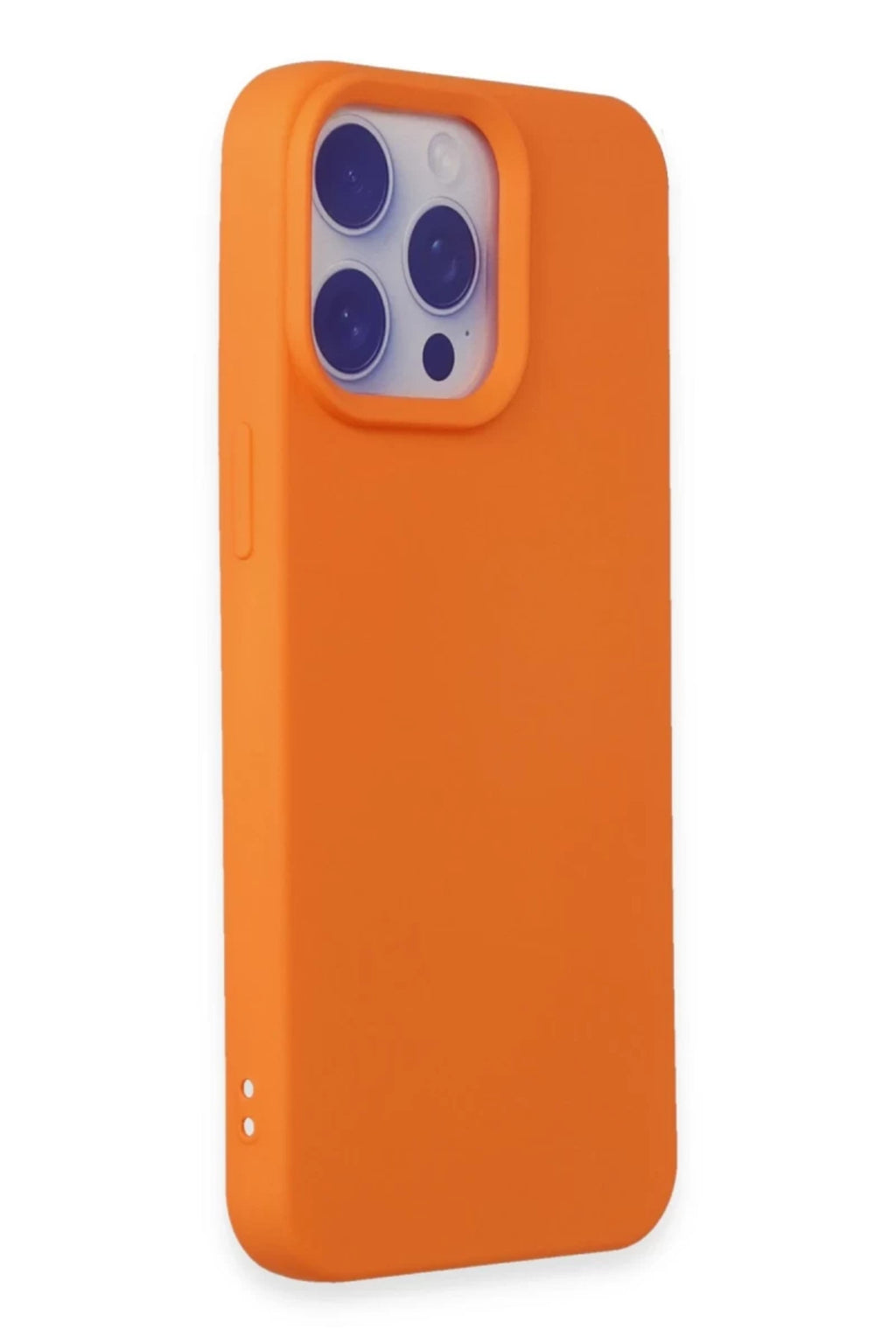 Apple iPhone 15 Pro Max Uyumlu Kılıf Nano içi Kadife Silikon - Turuncu