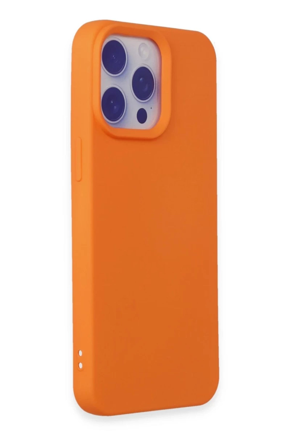 Apple iPhone 15 Pro Max Uyumlu Kılıf Nano içi Kadife Silikon - Turuncu