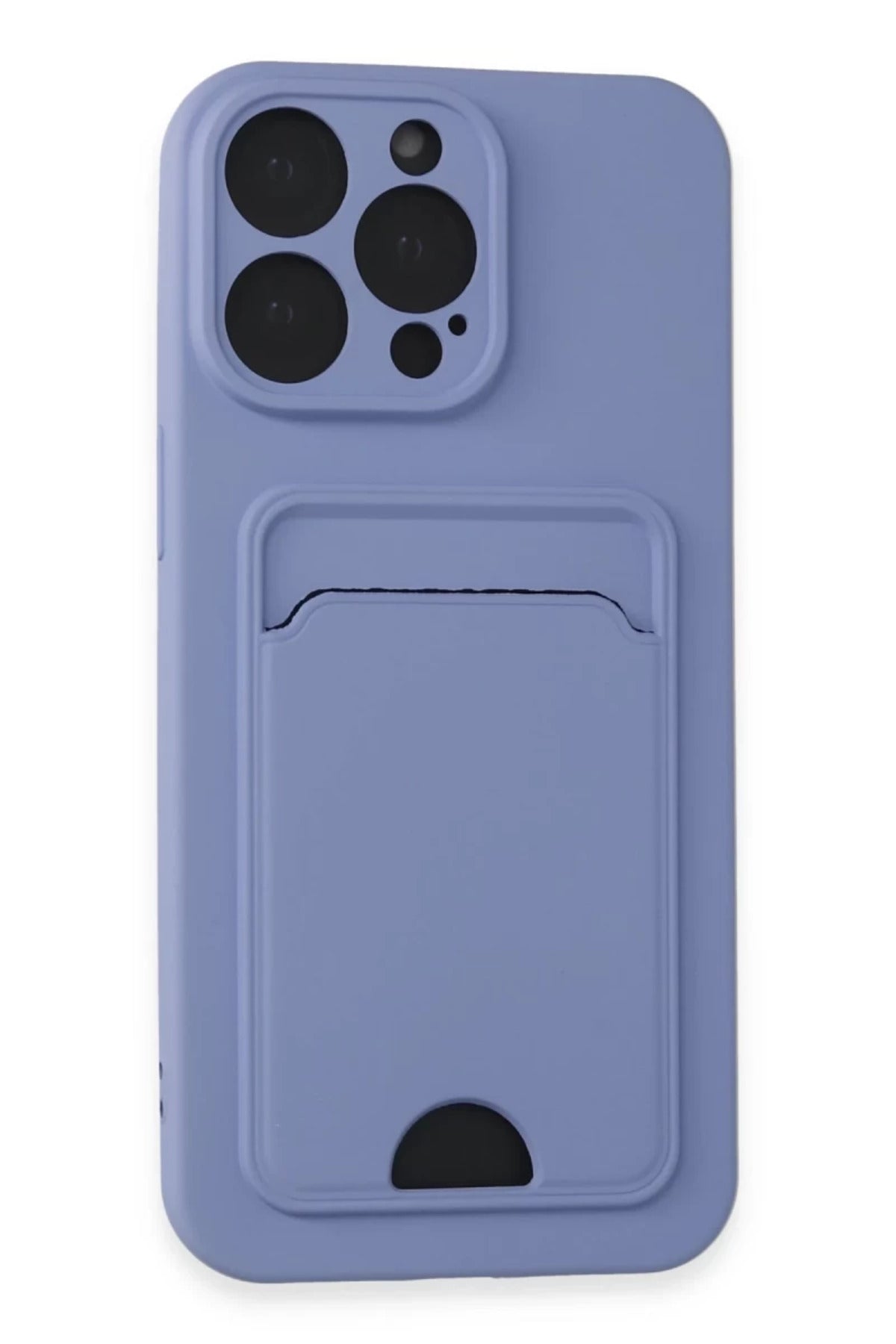Apple iPhone 14 Pro Max Uyumlu Kılıf Kelvin Kartvizitli Silikon - Lila