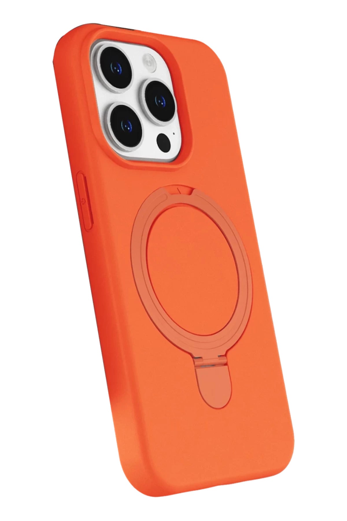 Apple iPhone 15 Pro Max Uyumlu Regal Magsafe Standlı Kapak - Turuncu