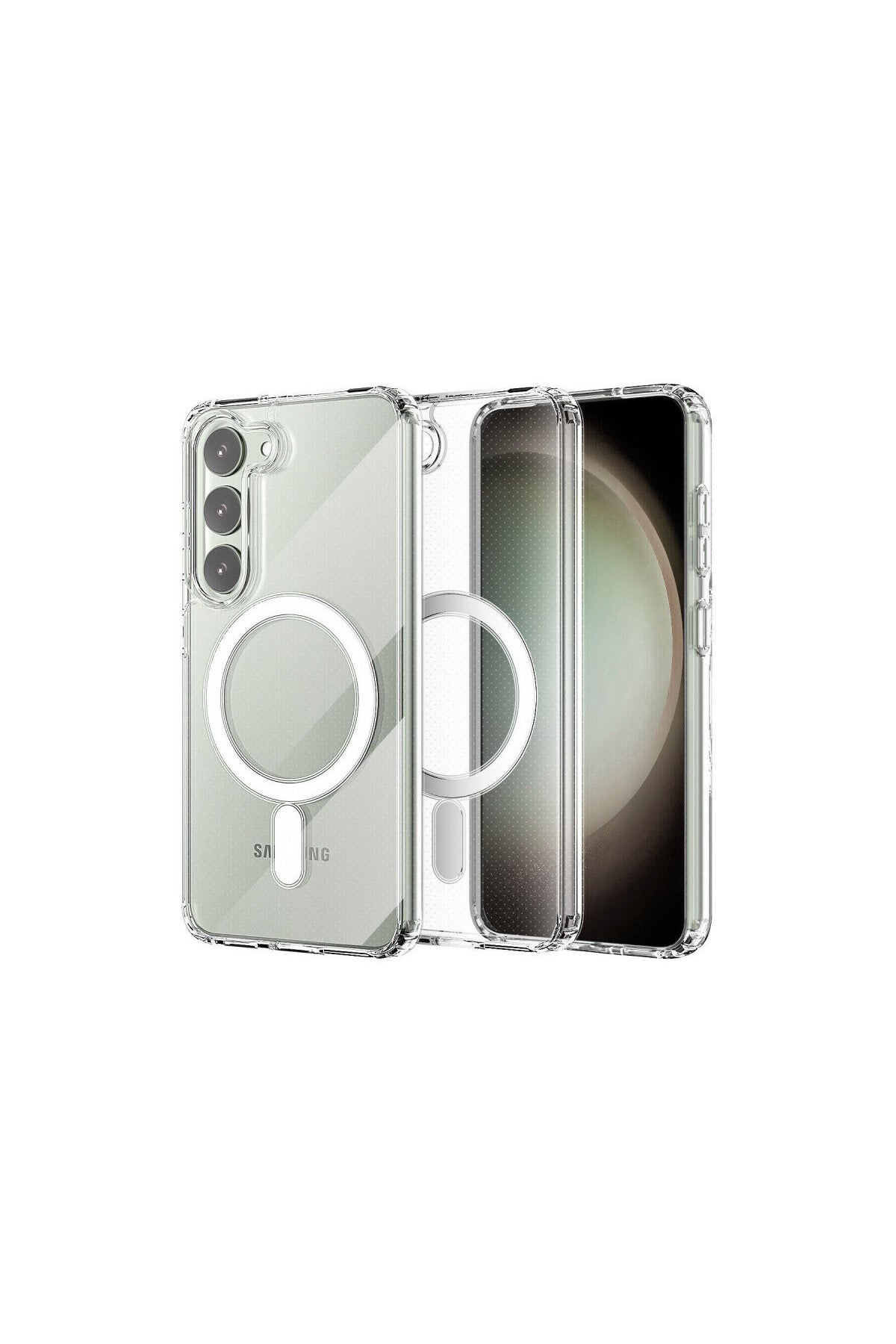 Samsung Galaxy S23 Plus Uyumlu Kılıf Magneticsafe Şeffaf Silikon - Şeffaf