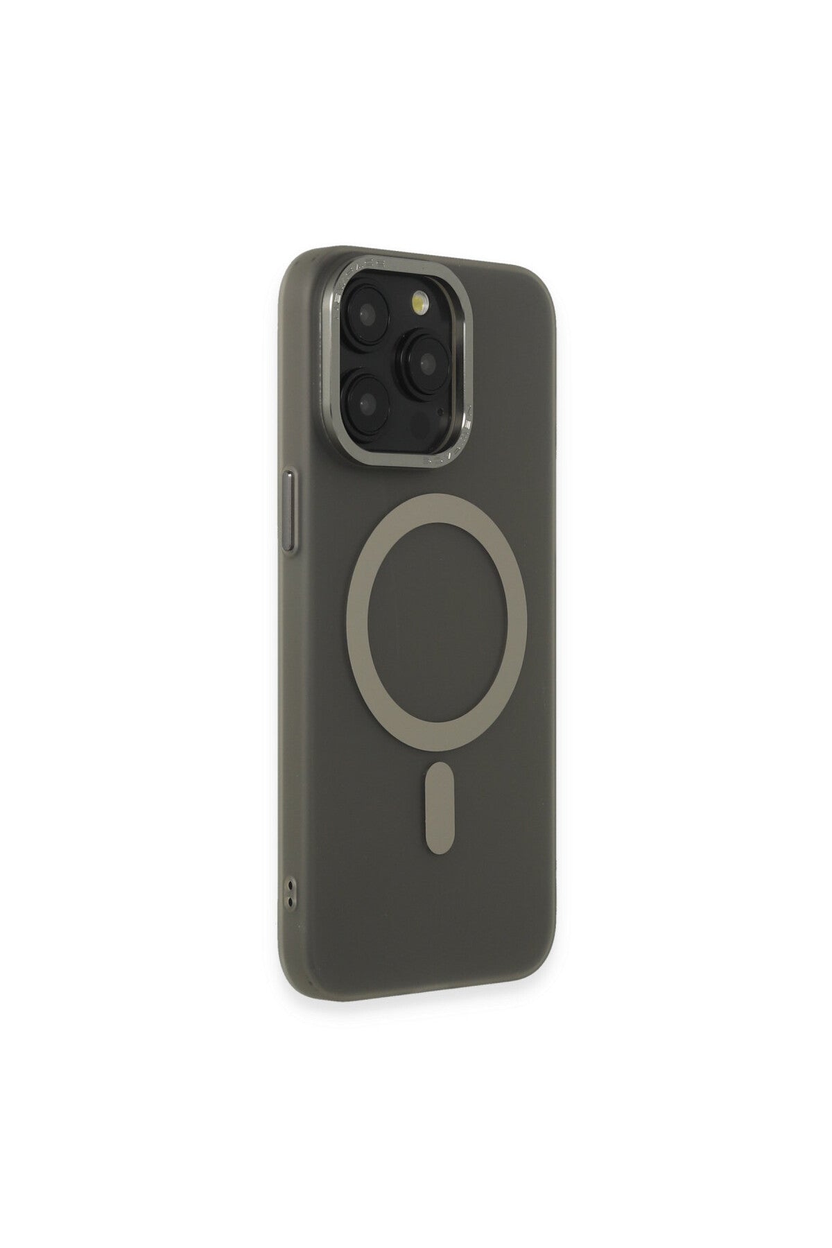 Apple iPhone 15 Pro Uyumlu Kılıf Lodos Magneticsafe Mat Kapak - Titan Gri