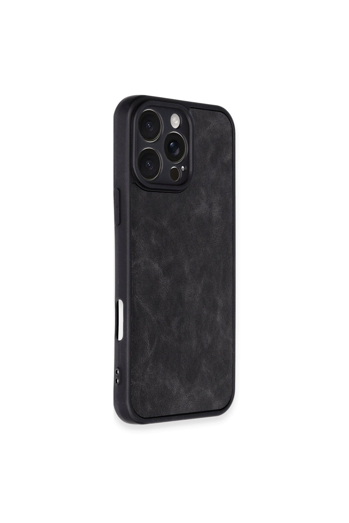 Apple iPhone 16 Pro Max Uyumlu Kılıf Aras Deri Kapak - Siyah