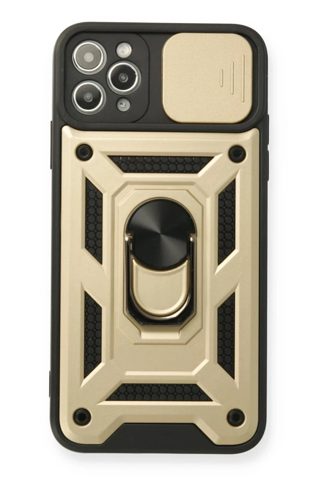 Apple iPhone 11 Pro Uyumlu Kılıf Pars Lens Yüzüklü Silikon - Gold