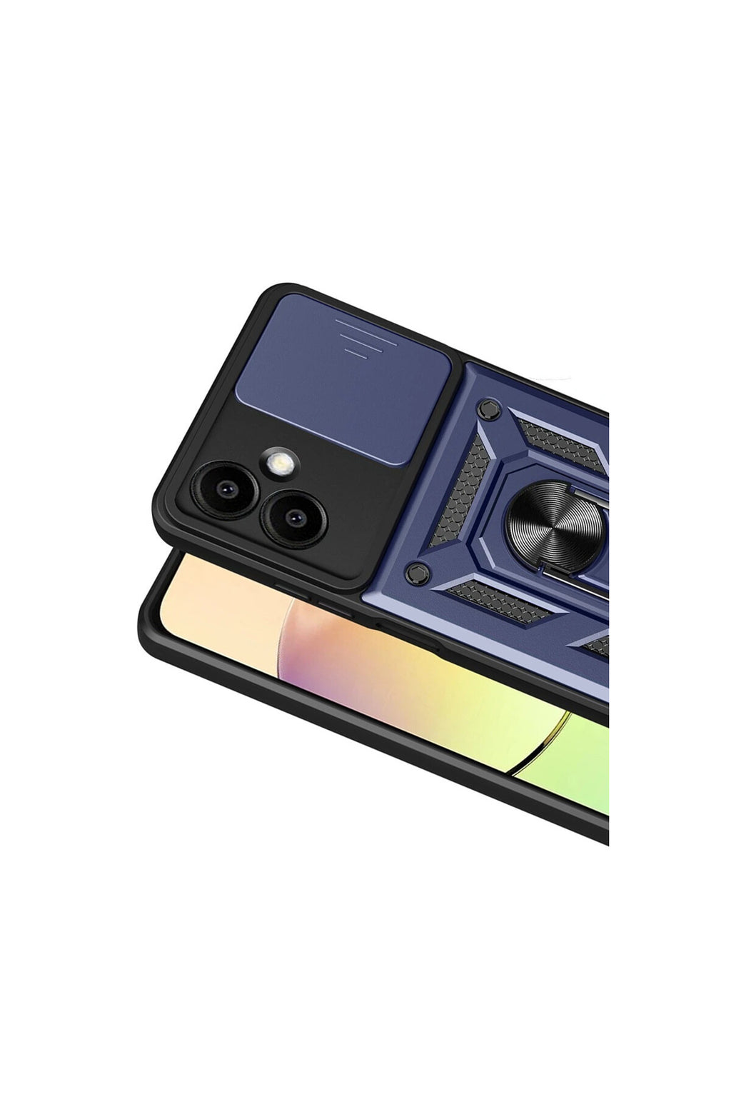 Samsung Galaxy A07 4G Uyumlu Pars Lens Yüzüklü Silikon - Lacivert