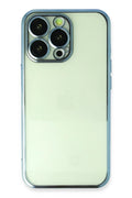 Apple iPhone 13 Pro Max Uyumlu Kılıf Lensli Silikon - Açık Mavi