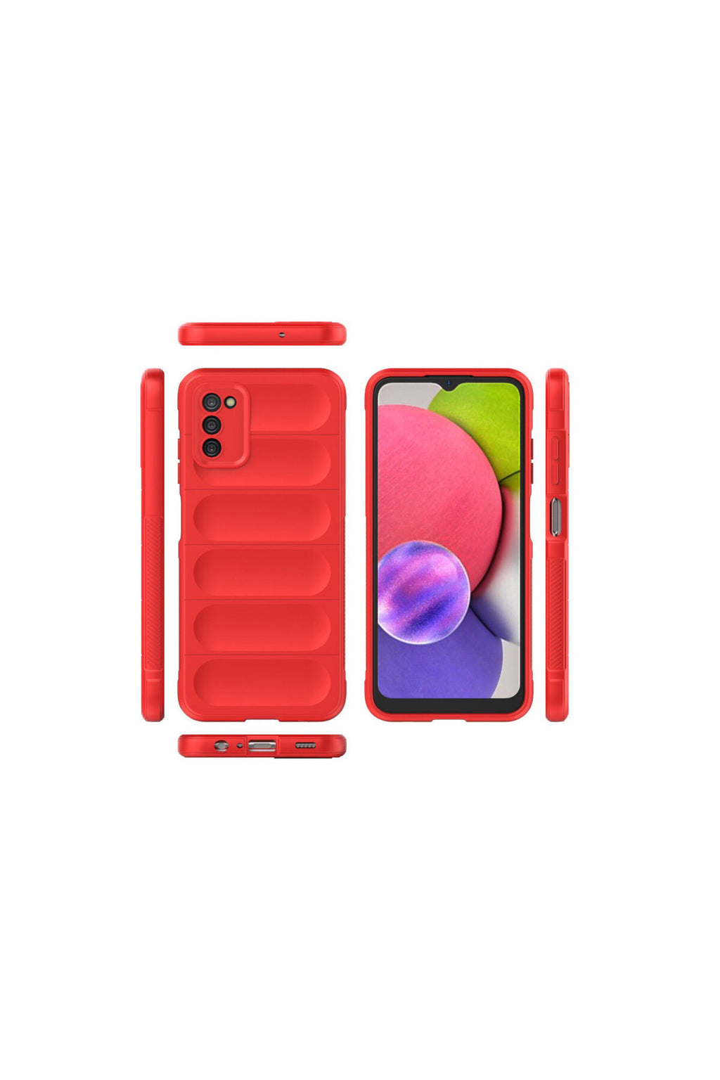 Samsung Galaxy A03S Uyumlu Kılıf Optimum Silikon - Kırmızı