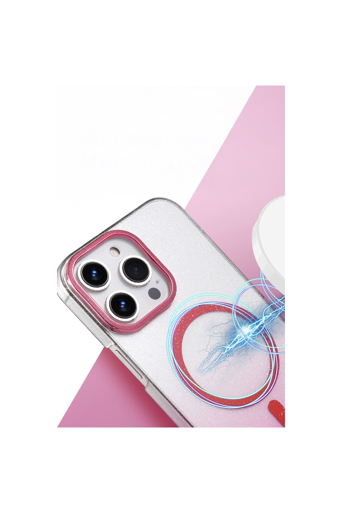Apple iPhone 16 Pro Max Uyumlu Glossy Magsafe Kapak - Pembe