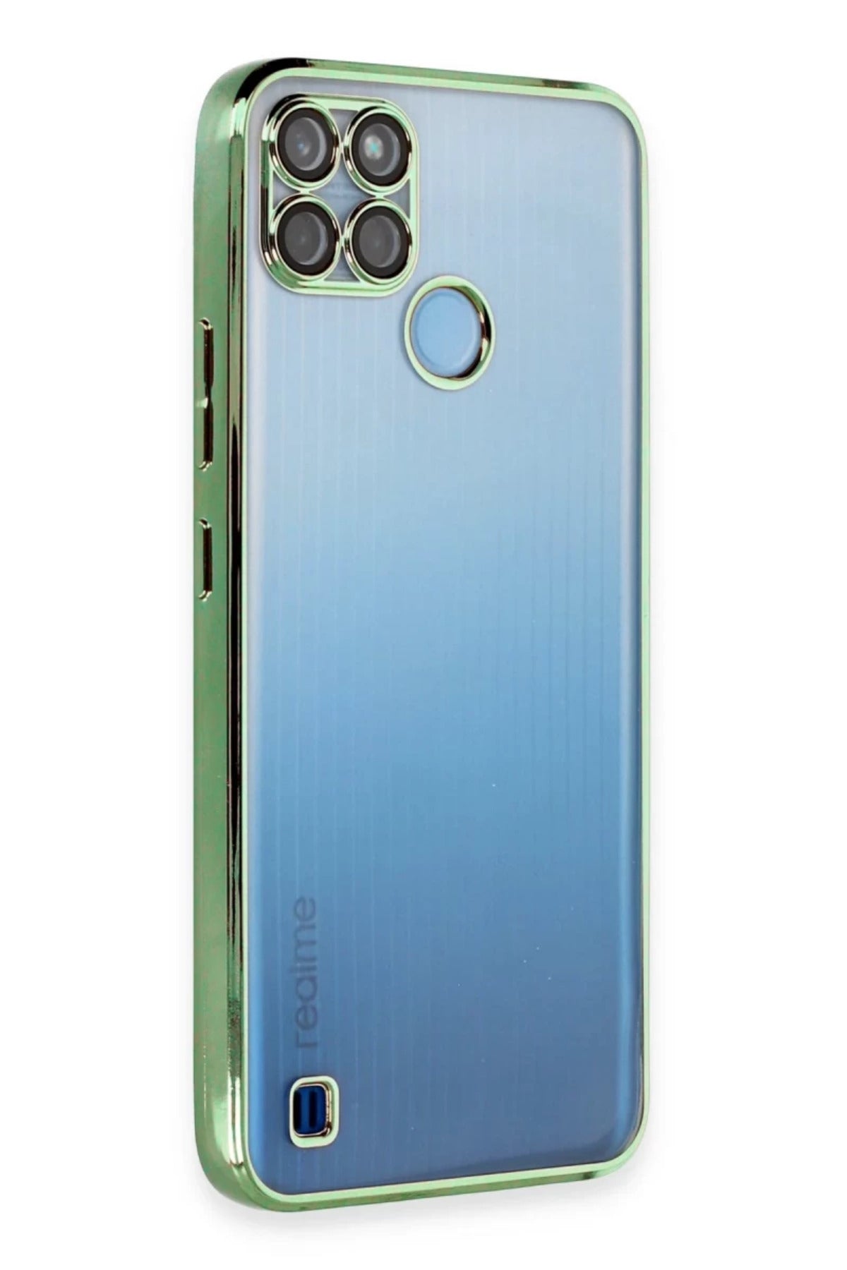 Realme C25Y Uyumlu Kılıf Lensli Silikon - Yeşil