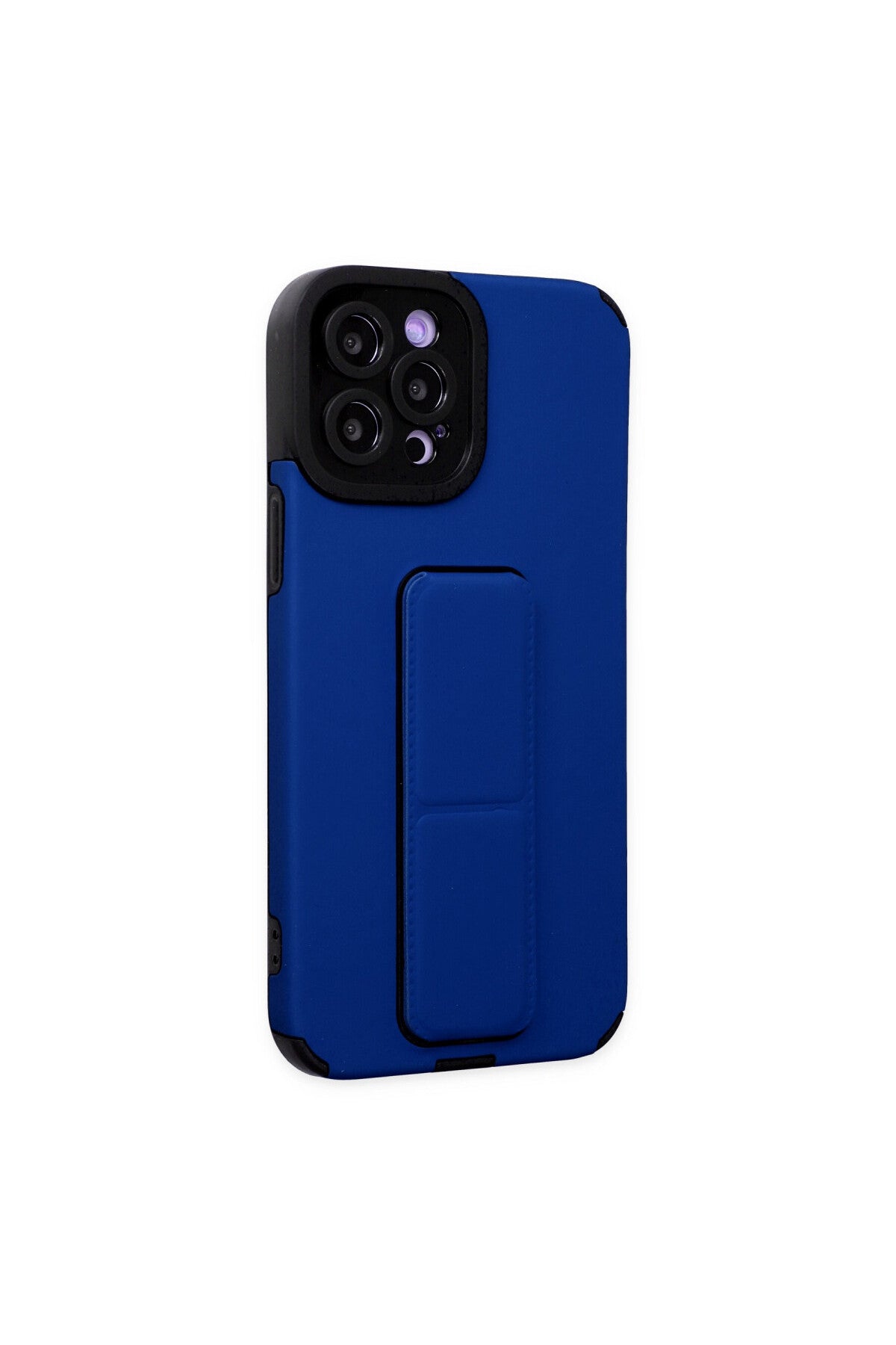 Apple iPhone 12 Pro Max Uyumlu Kılıf Mega Standlı Silikon - Mavi