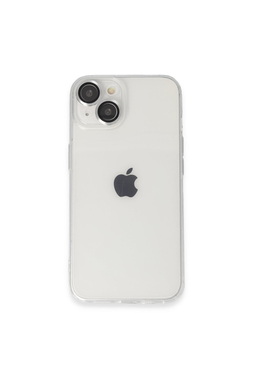 Apple iPhone 14 Uyumlu Kılıf Luko Lens Silikon - Gümüş