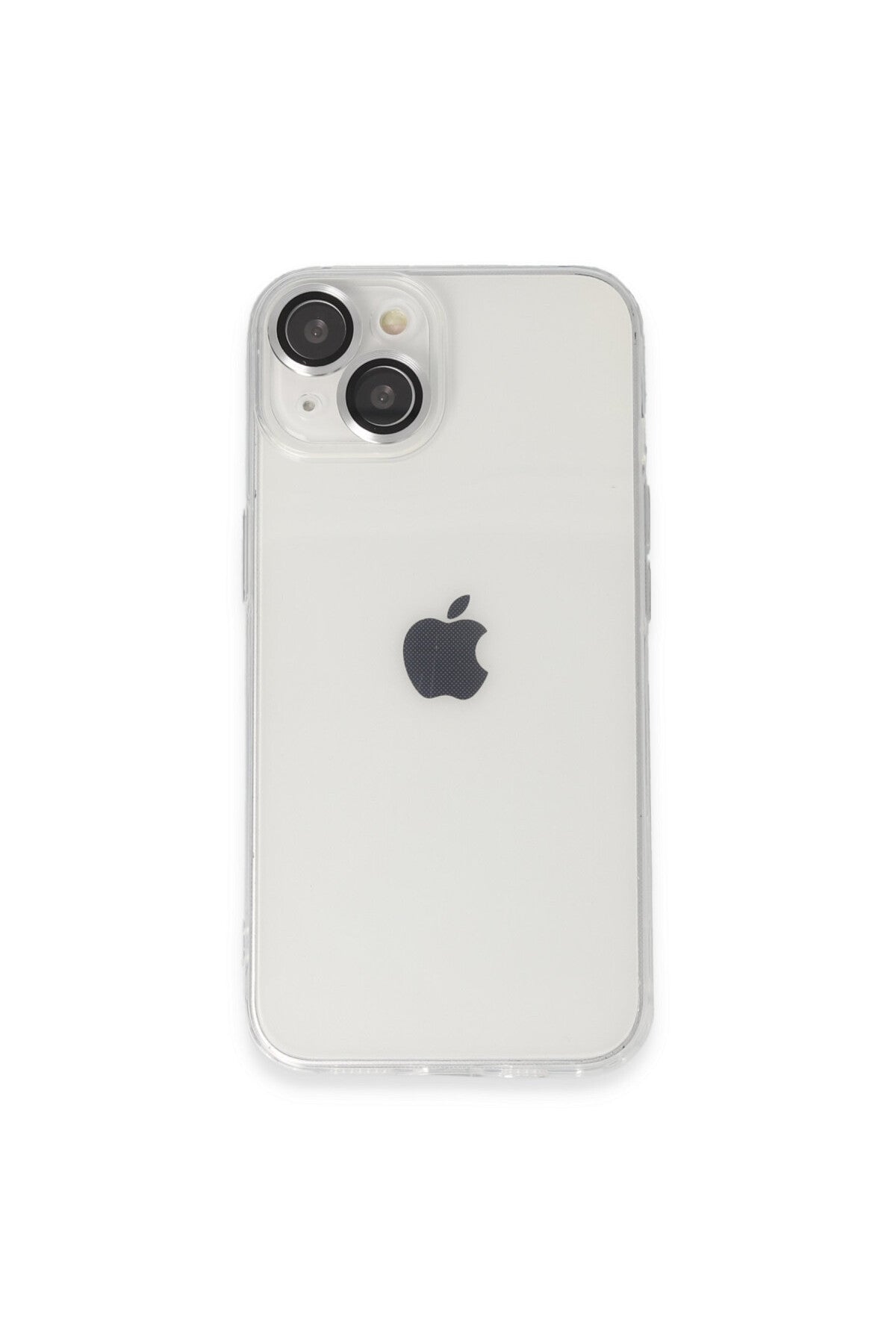 Apple iPhone 14 Uyumlu Kılıf Luko Lens Silikon - Gümüş