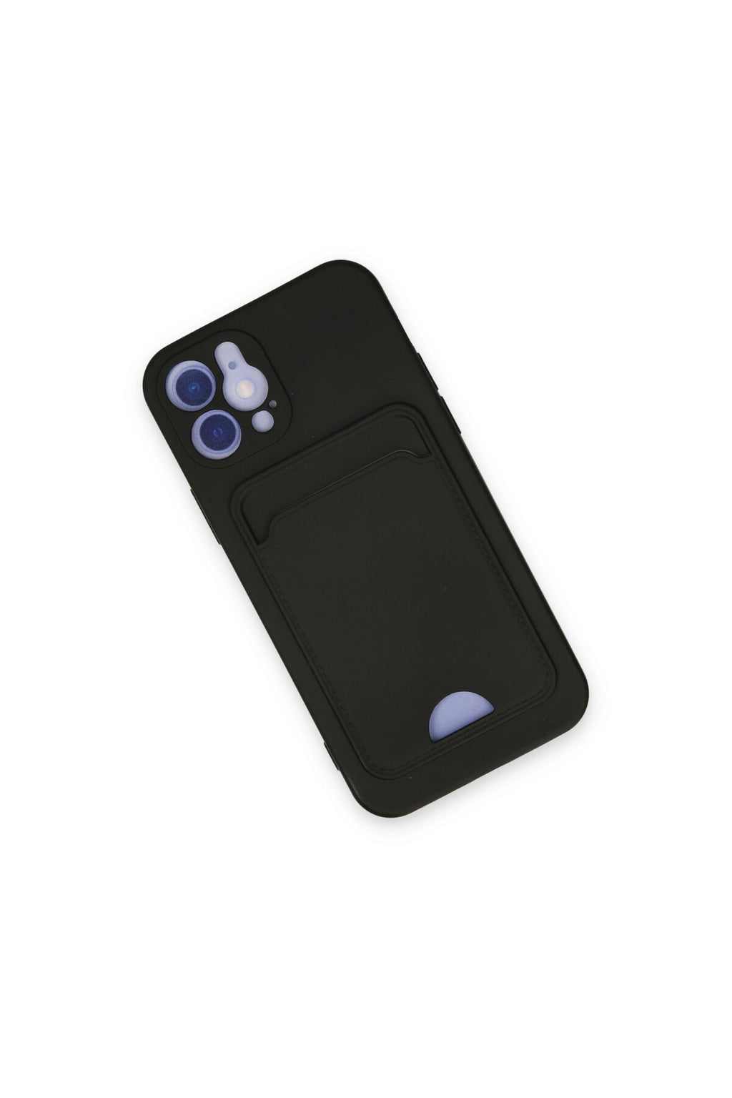 Apple iPhone 12 Uyumlu Kılıf Kelvin Kartvizitli Silikon - Siyah