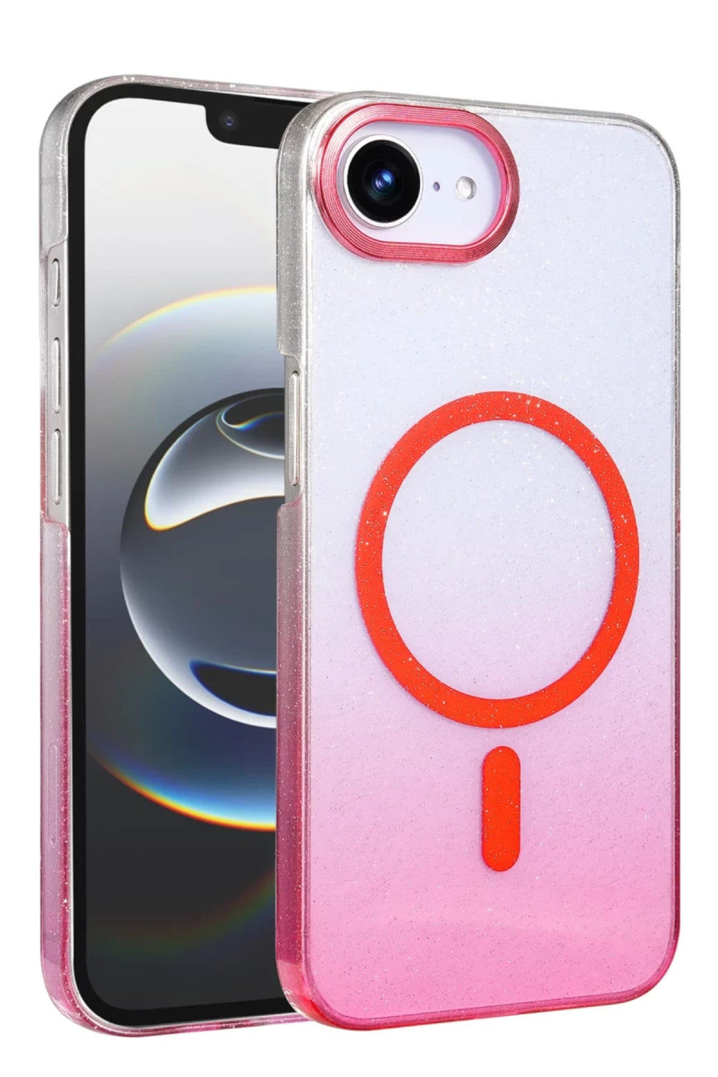 Apple iPhone 16E Uyumlu Glossy Magsafe Kapak - Pembe