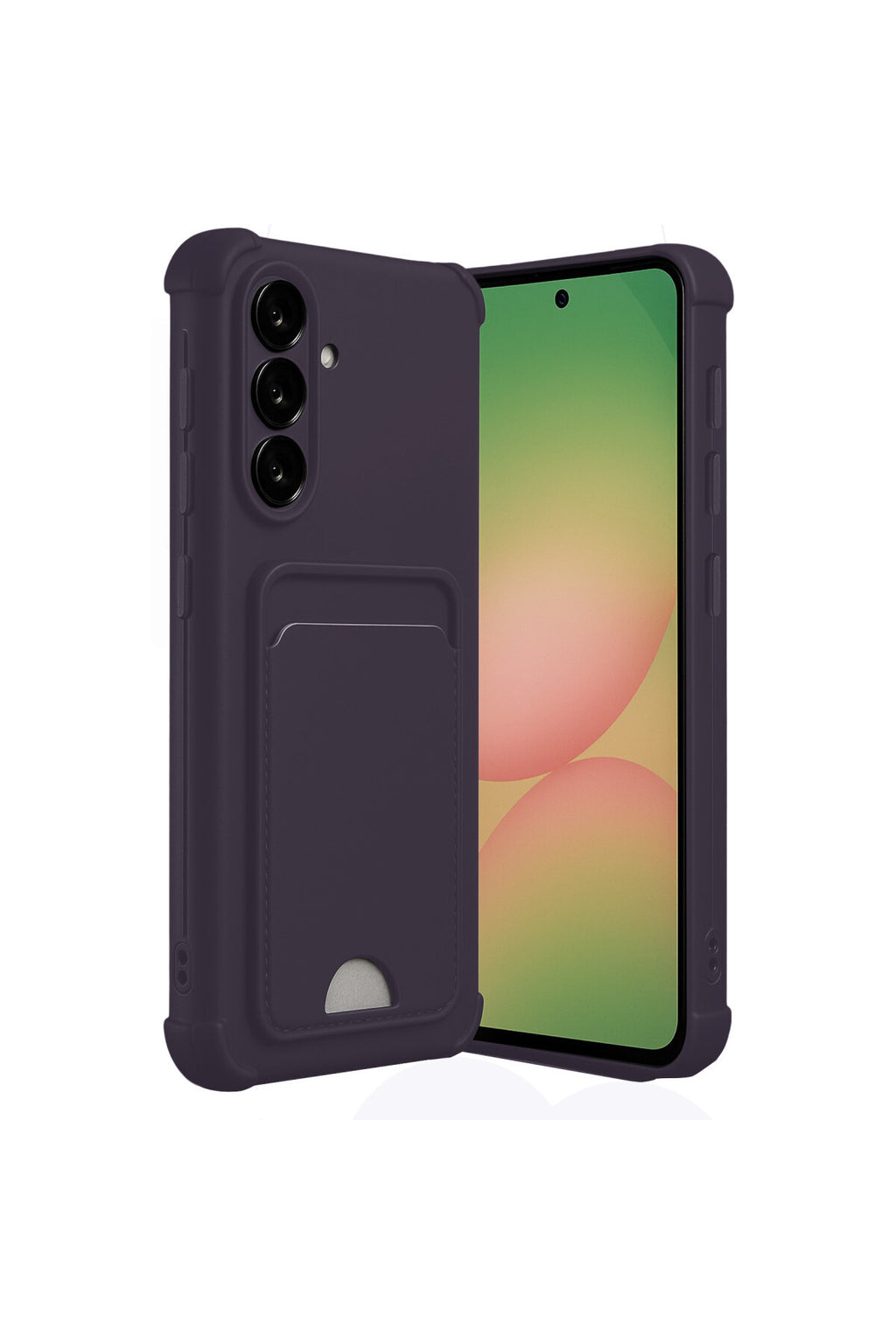 Samsung Galaxy A56 Uyumlu Kılıf Kelvin Kartvizitli Silikon - Derin Mor
