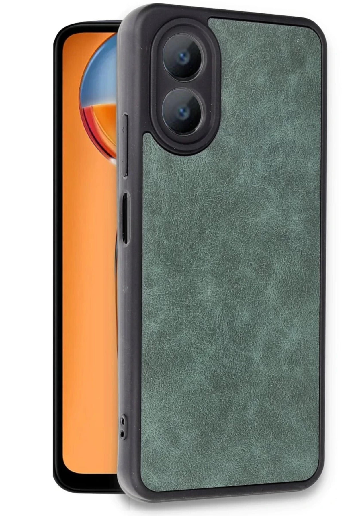 Oppo A38 Uyumlu Kılıf Aras Deri Kapak - Koyu Yeşil