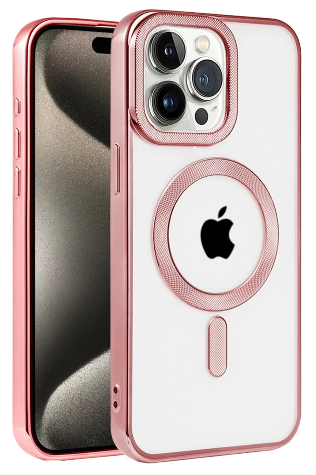 Apple iPhone 14 Pro Uyumlu Kılıf Kronos Magsafe Kapak - Rose Gold