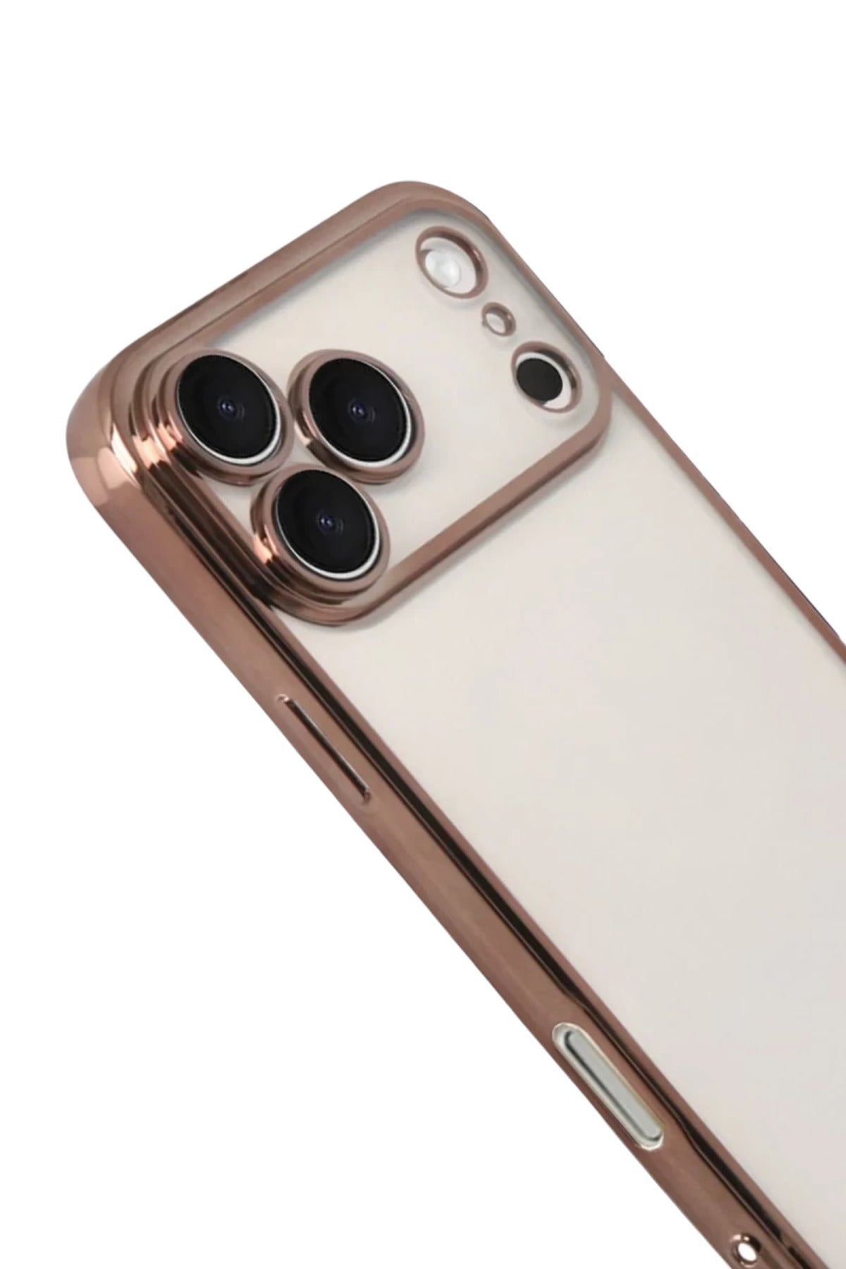 Apple iPhone 17 Pro Max Uyumlu Lensli Silikon - Çöl Titanyum