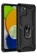 Samsung Galaxy A03 Uyumlu Kılıf Sofya Yüzüklü Silikon Kapak - Siyah