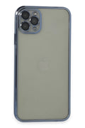 Apple iPhone 11 Pro Max Uyumlu Kılıf Lensli Silikon - Açık Mavi