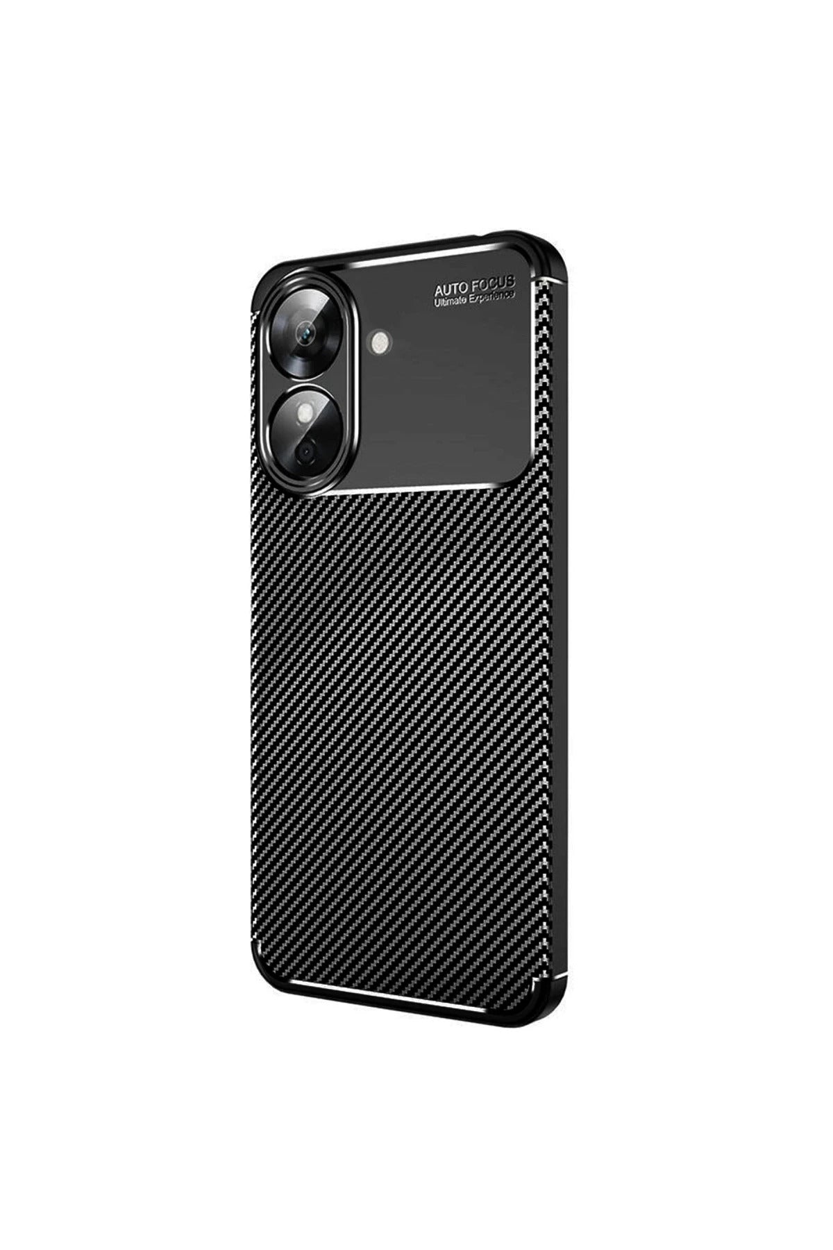 Realme Note 60 Uyumlu Kılıf Auto Focus Karbon Kapak - Siyah