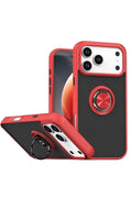 Apple iPhone 17 Pro Max Uyumlu Montreal Yüzüklü Silikon Kapak - Kırmızı