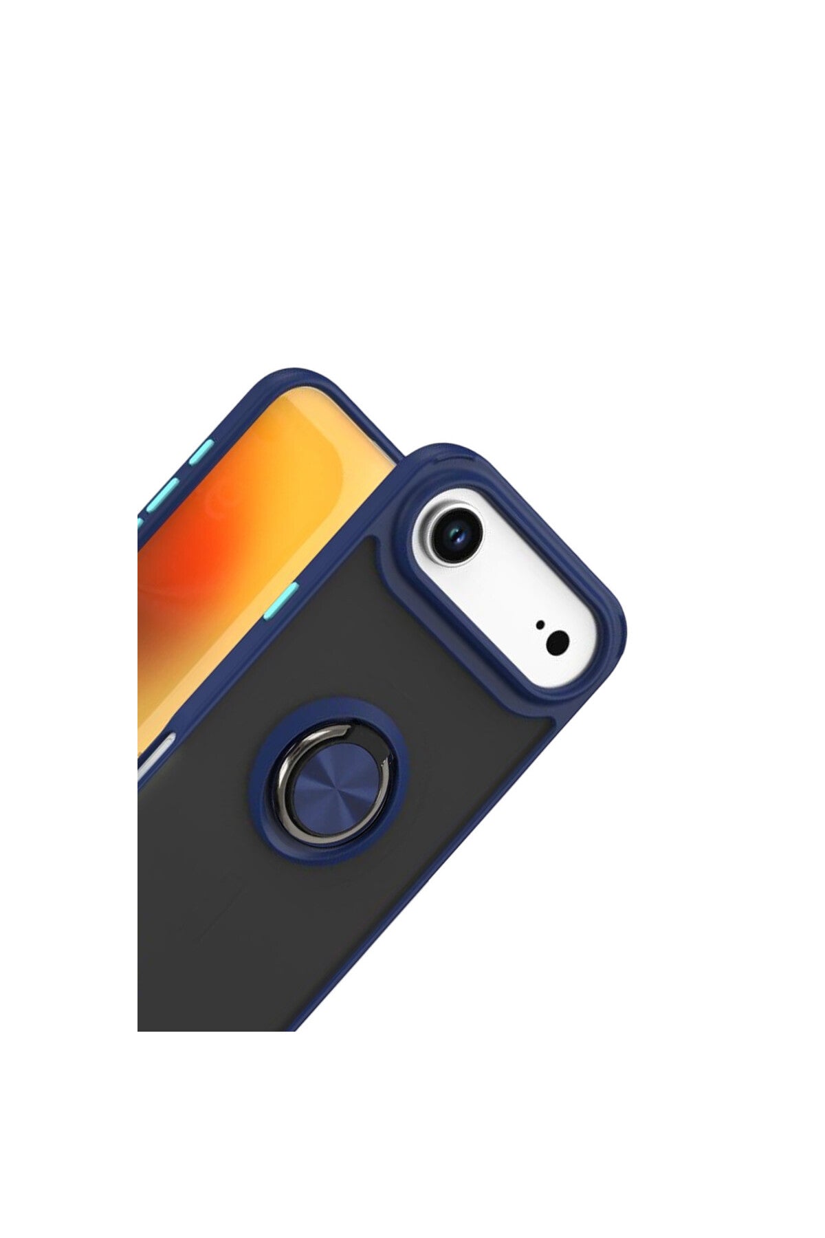 Apple iPhone 17 Air Uyumlu Montreal Yüzüklü Silikon Kapak - Lacivert