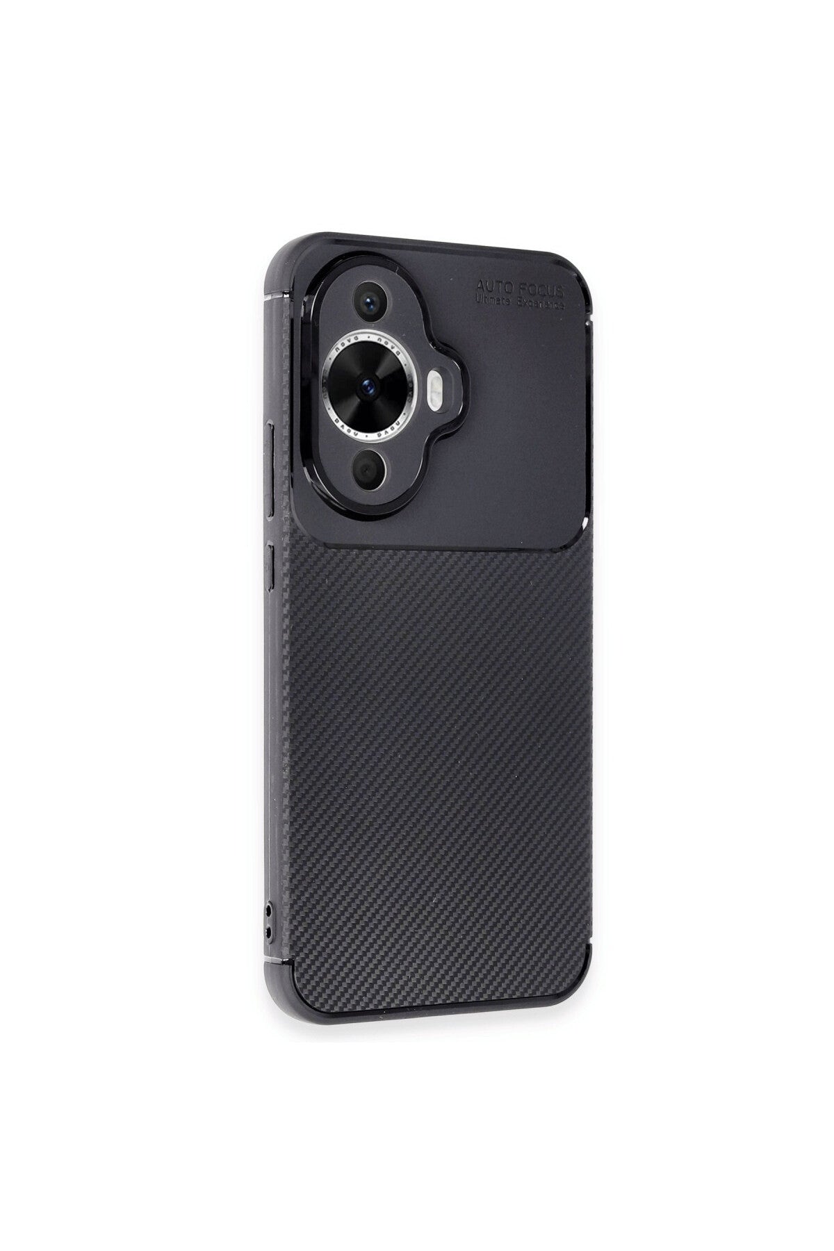 Huawei Nova 12S Uyumlu Kılıf Auto Focus Karbon Kapak - Siyah