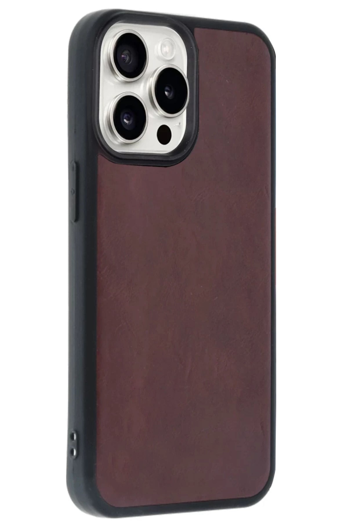 Apple iPhone 14 Pro Max Uyumlu Kılıf Aras Deri Kapak - Bordo