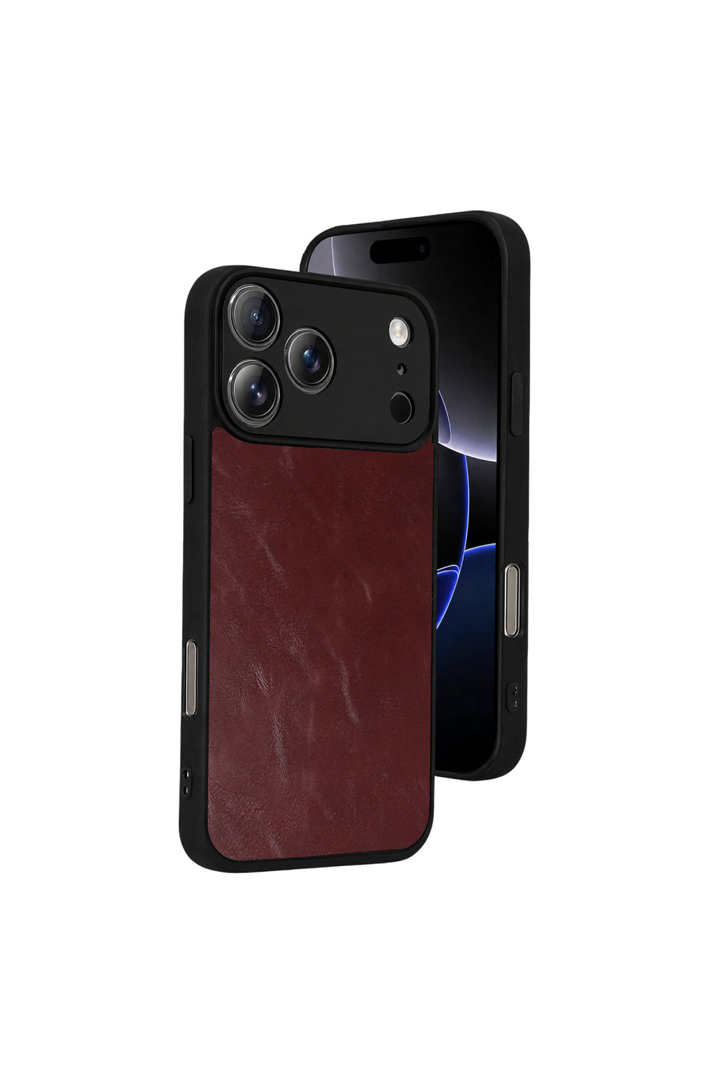 Apple iPhone 17 Pro Max Uyumlu Aras Deri Kapak - Bordo