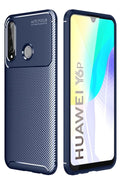 Huawei Y6P Uyumlu Kılıf Auto Focus Karbon Kapak - Lacivert