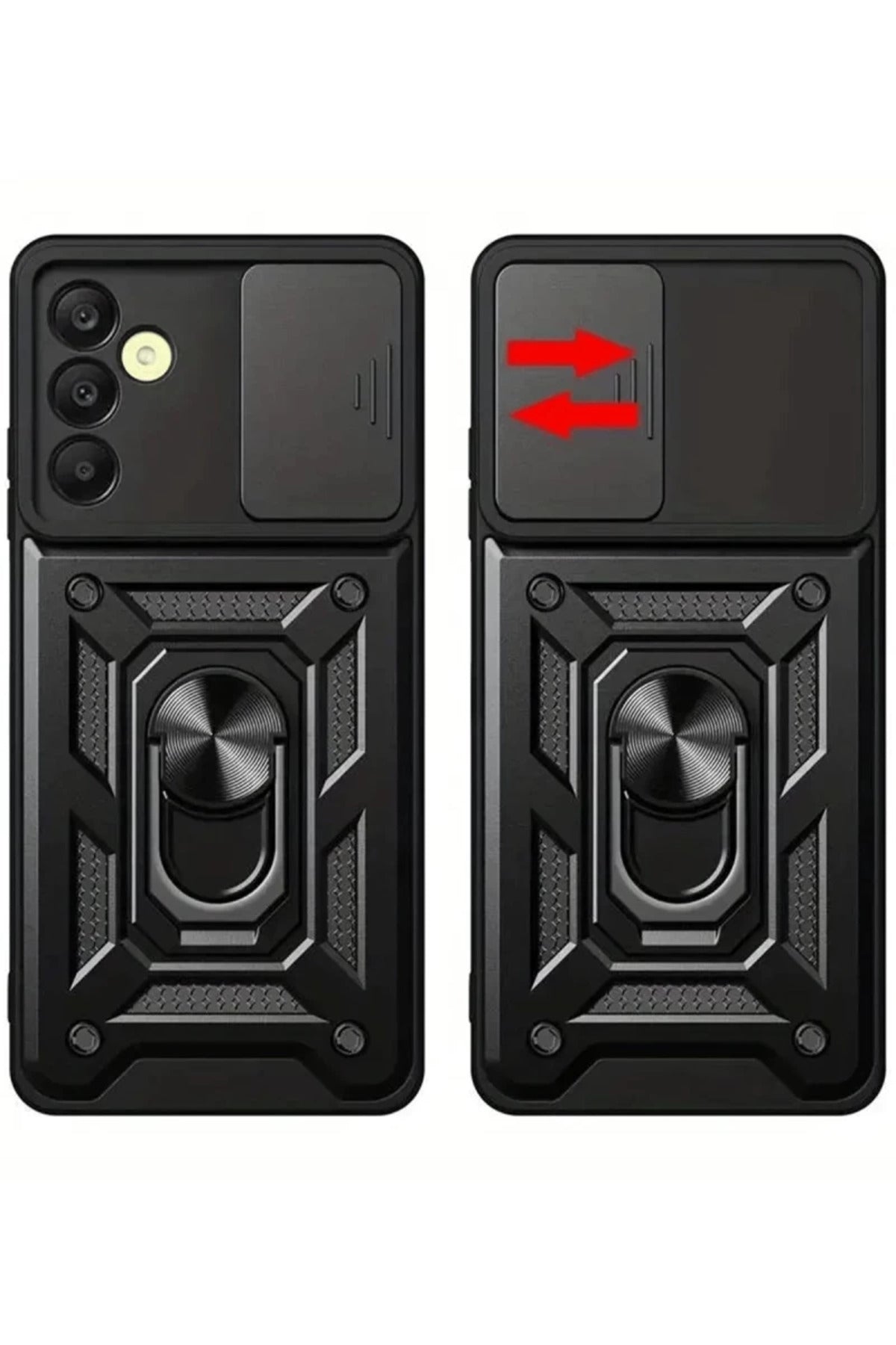 Samsung Galaxy S24 FE Uyumlu Pars Lens Yüzüklü Silikon - Kırmızı