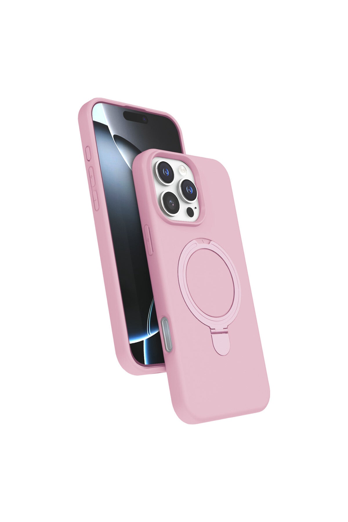 Apple iPhone 16 Pro Max Uyumlu Regal Magsafe Standlı Kapak - Açık Pembe