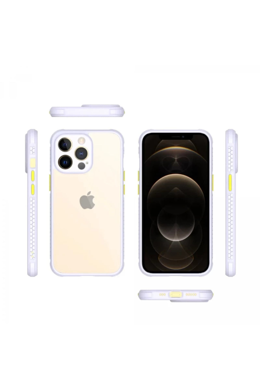 Apple iPhone 13 Pro Uyumlu Kılıf Miami Şeffaf Silikon - Lila