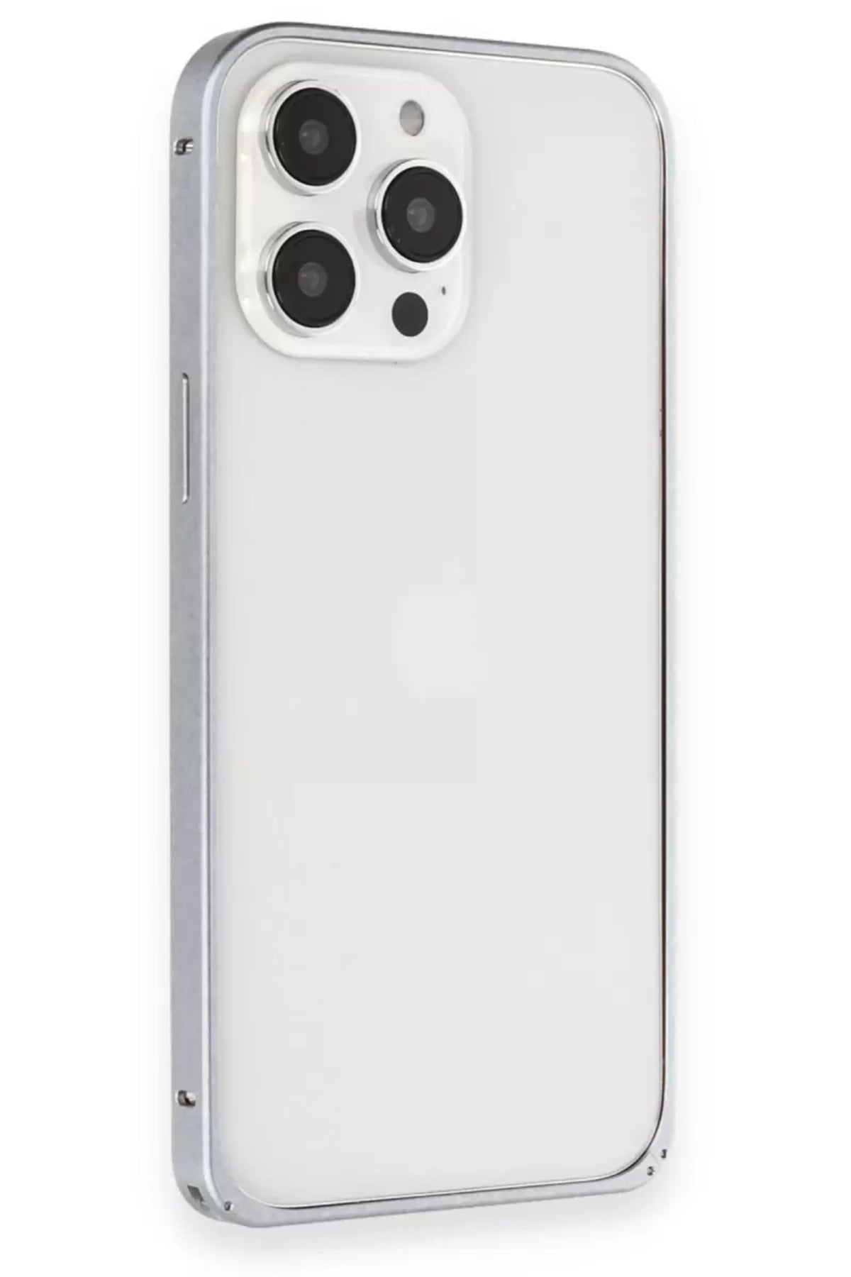 Joko Apple iPhone 15 Pro Max Uyumlu Metal Bumper Mat Kapak - Gri