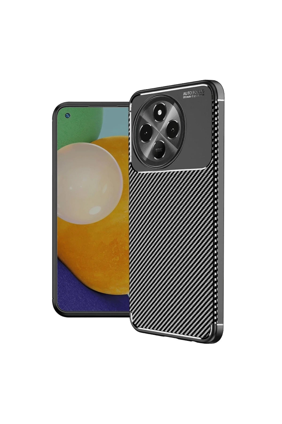 Tecno Spark 30 Pro Uyumlu Kılıf Auto Focus Karbon Kapak - Siyah