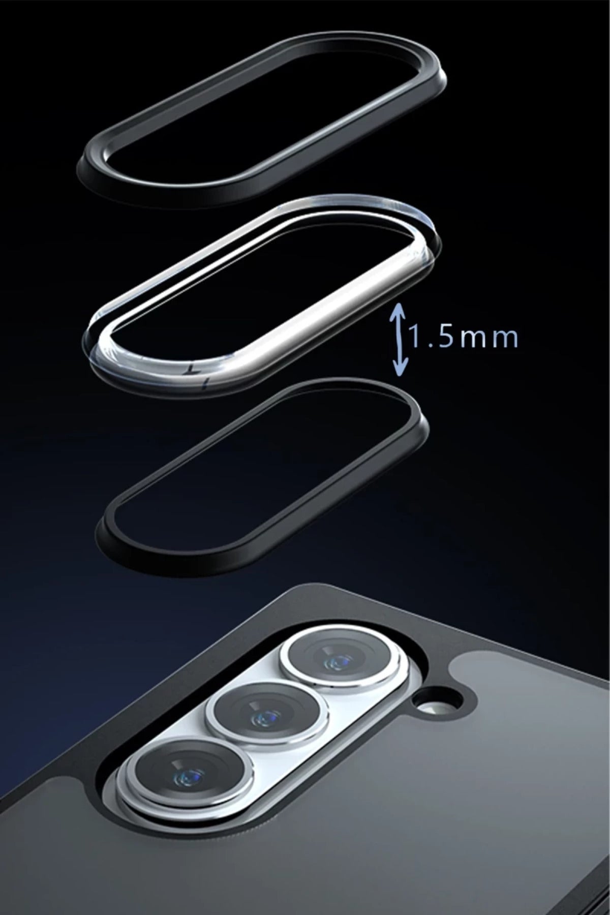 Samsung Galaxy Z Fold 5 Kılıf Blur Fold Kapak - Siyah