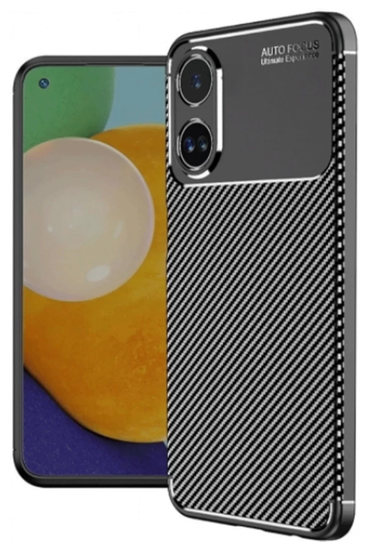 Oppo A38 Uyumlu Kılıf Auto Focus Karbon Kapak - Siyah