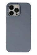Apple iPhone 15 Pro Max Uyumlu Kılıf Nano içi Kadife Silikon - Gri