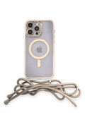Apple iPhone 12 Pro Max Uyumlu Kılıf Divo Lazer Askılı Magsafe Kapak - Gold