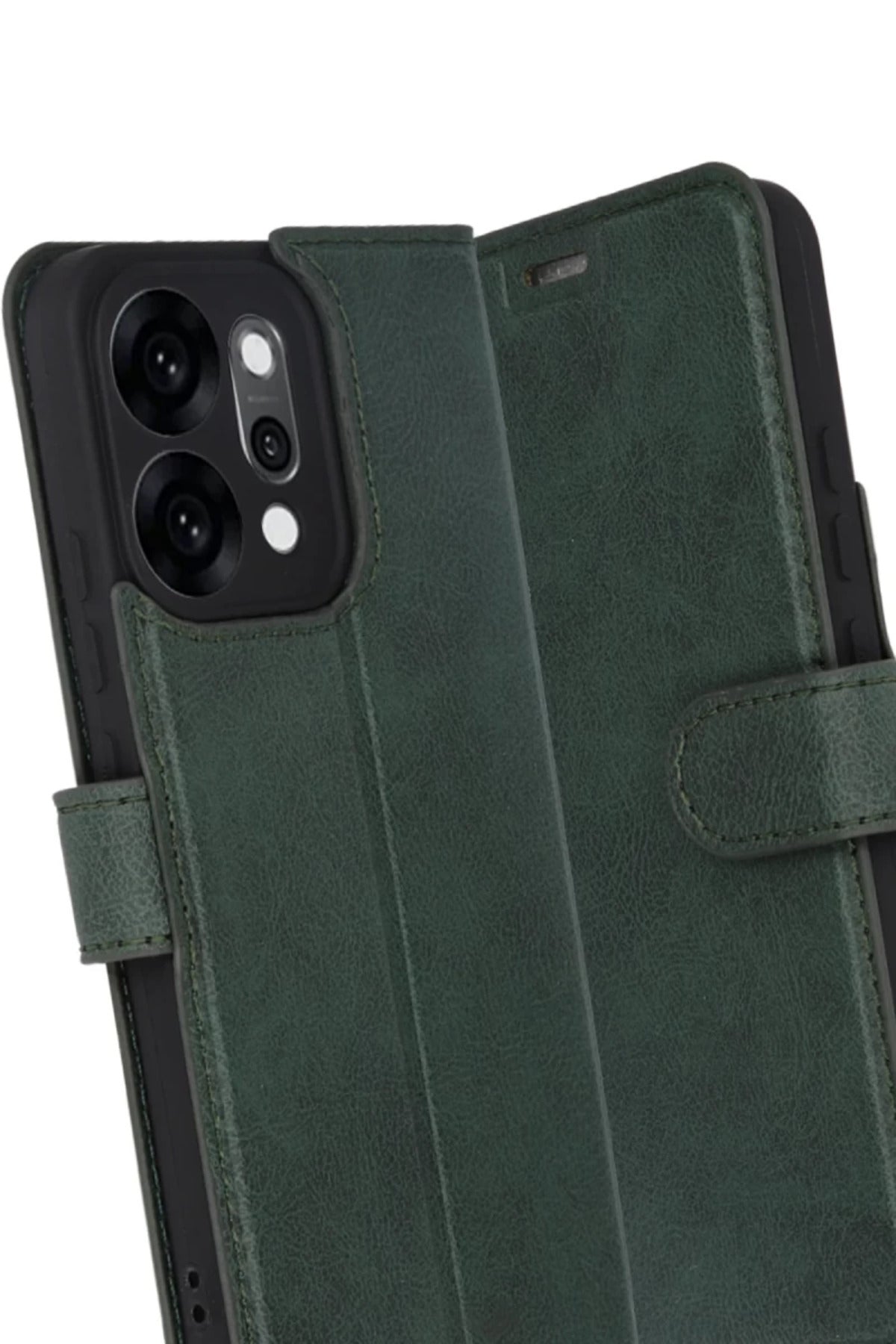 Oppo Reno 14 Uyumlu Trend S Plus Kapaklı Kılıf - Yeşil