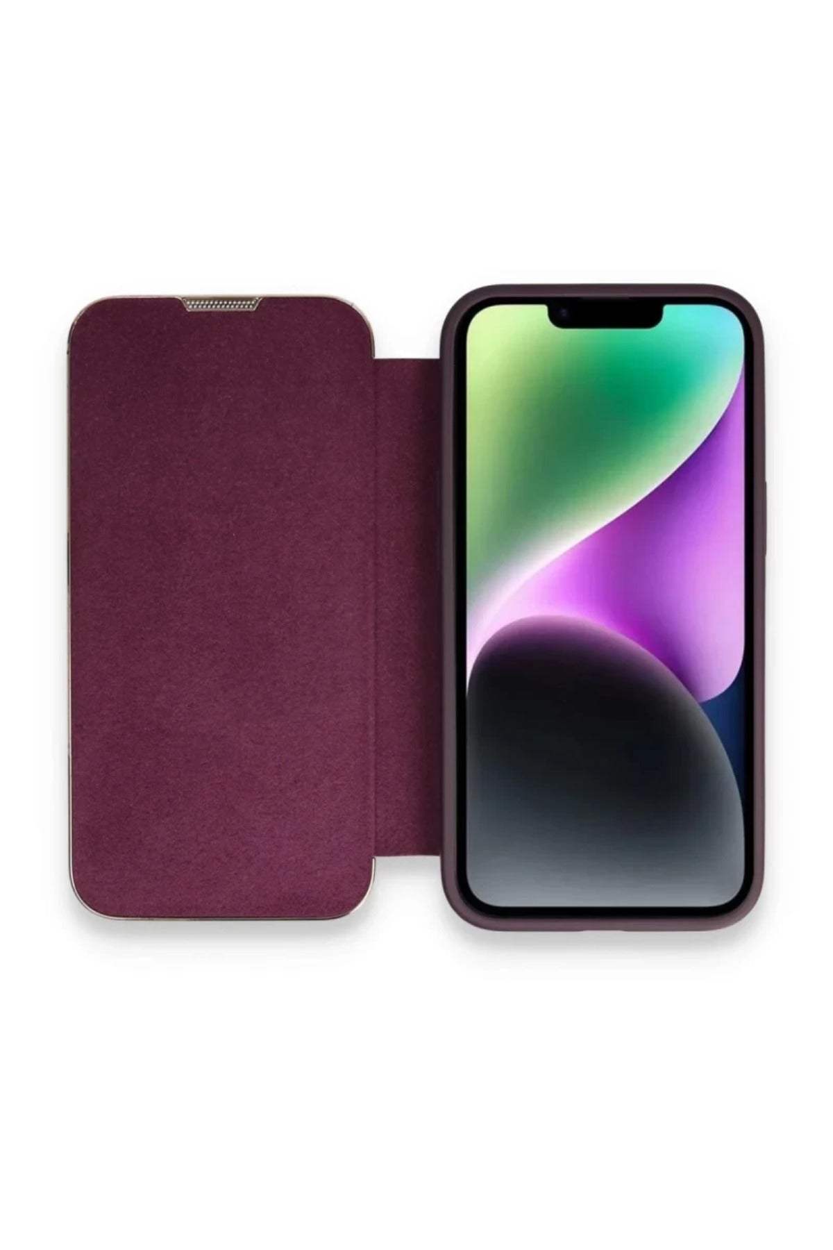 Apple iPhone 13 Pro Uyumlu Kılıf Dolpin Kapaklı - Derin Mor