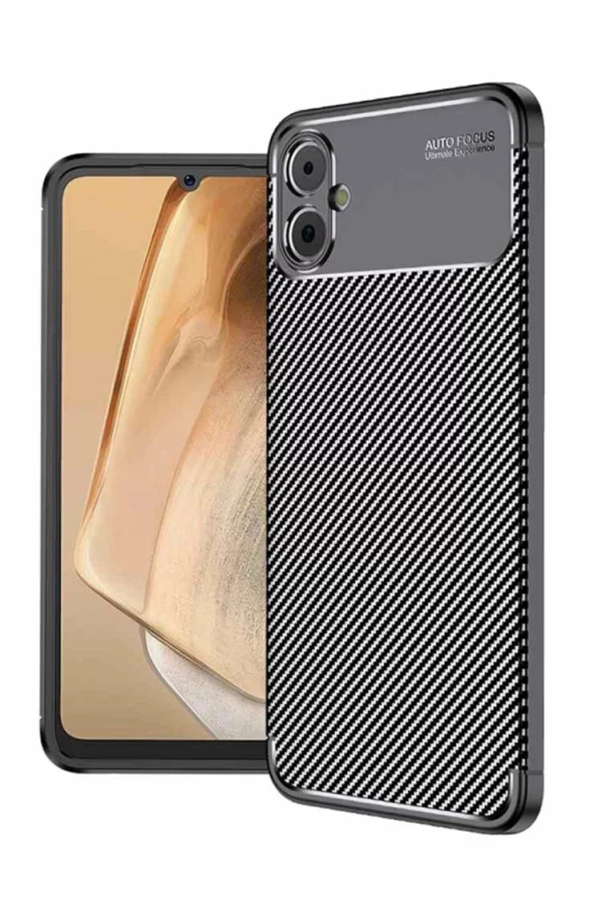Samsung Galaxy A05 Uyumlu Kılıf Auto Focus Karbon Kapak - Siyah