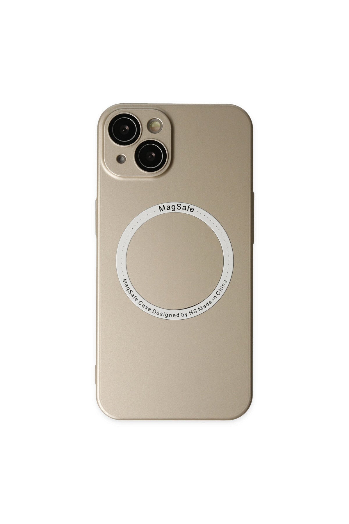 Apple iPhone 14 Plus Uyumlu Kılıf Jack Magneticsafe Lens Silikon - Gold