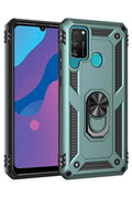 Huawei Y6P Uyumlu Kılıf Sofya Yüzüklü Silikon Kapak - Yeşil
