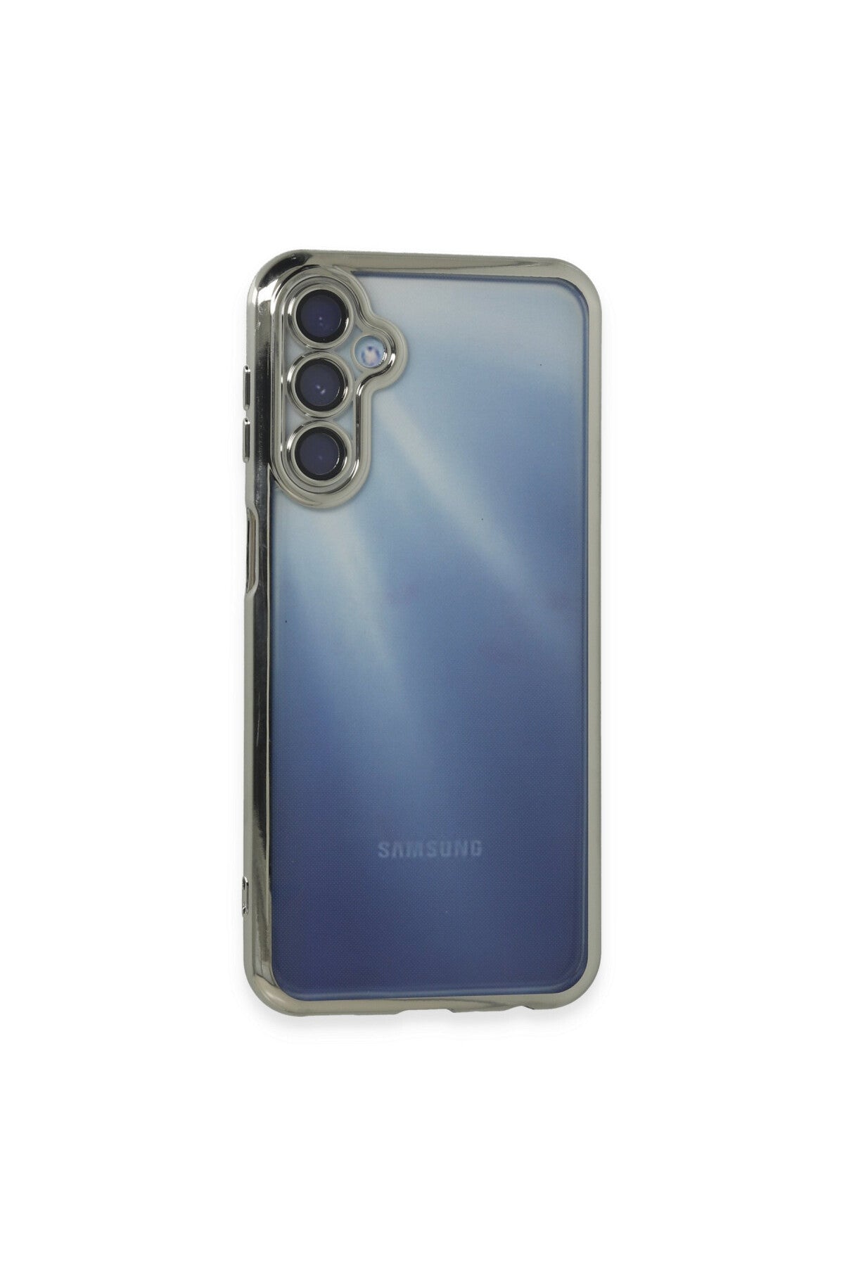 Samsung Galaxy A55 5G Uyumlu Kılıf Lensli Silikon - Gümüş