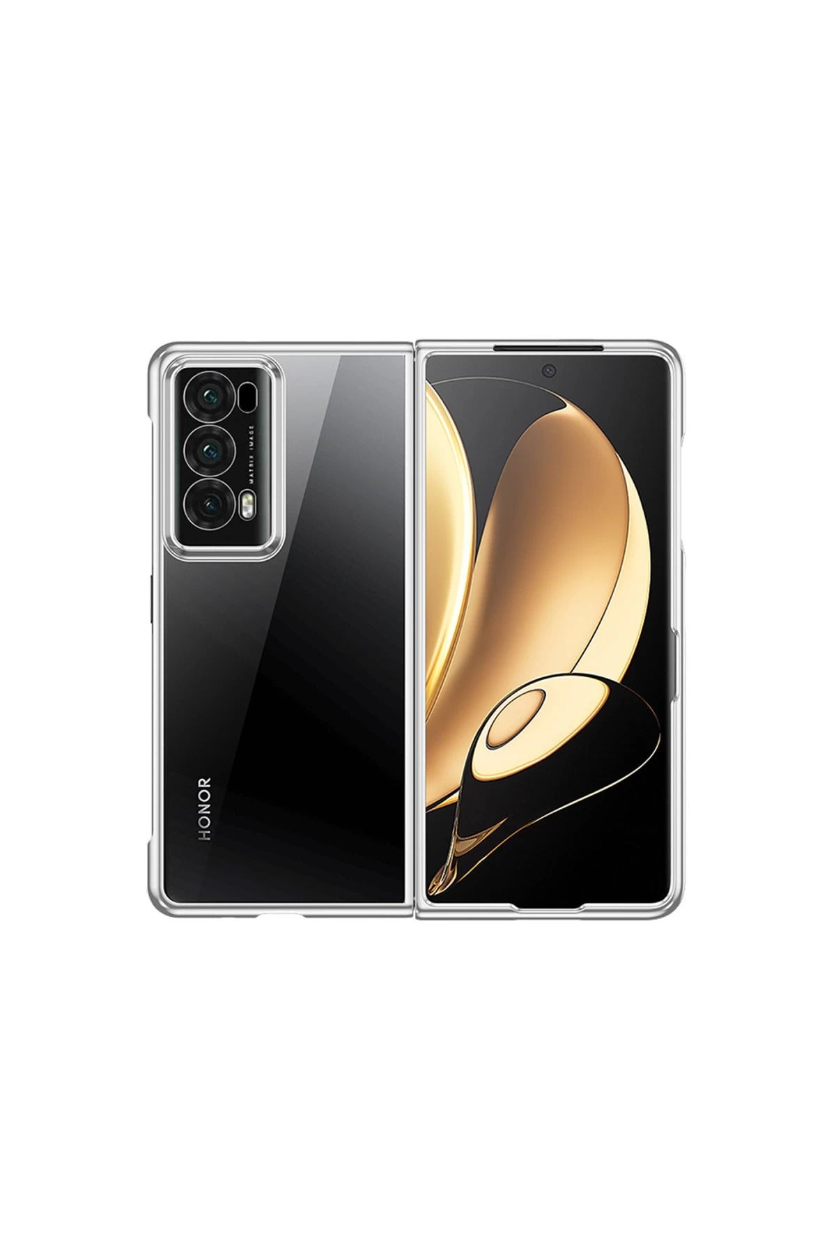 Huawei Honor Magic V2 Uyumlu Kılıf Jasper Kapak - Gümüş