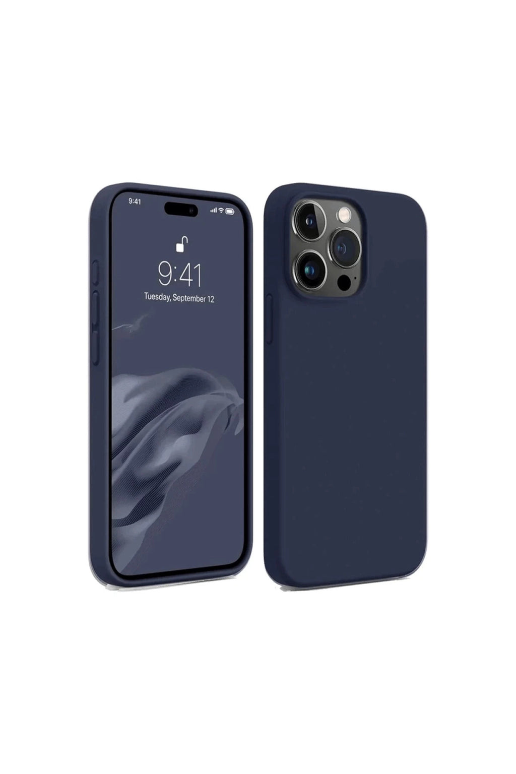 Apple iPhone 15 Pro Max Uyumlu Kılıf First Silikon - Lacivert